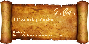 Illovszky Csaba névjegykártya