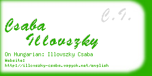 csaba illovszky business card